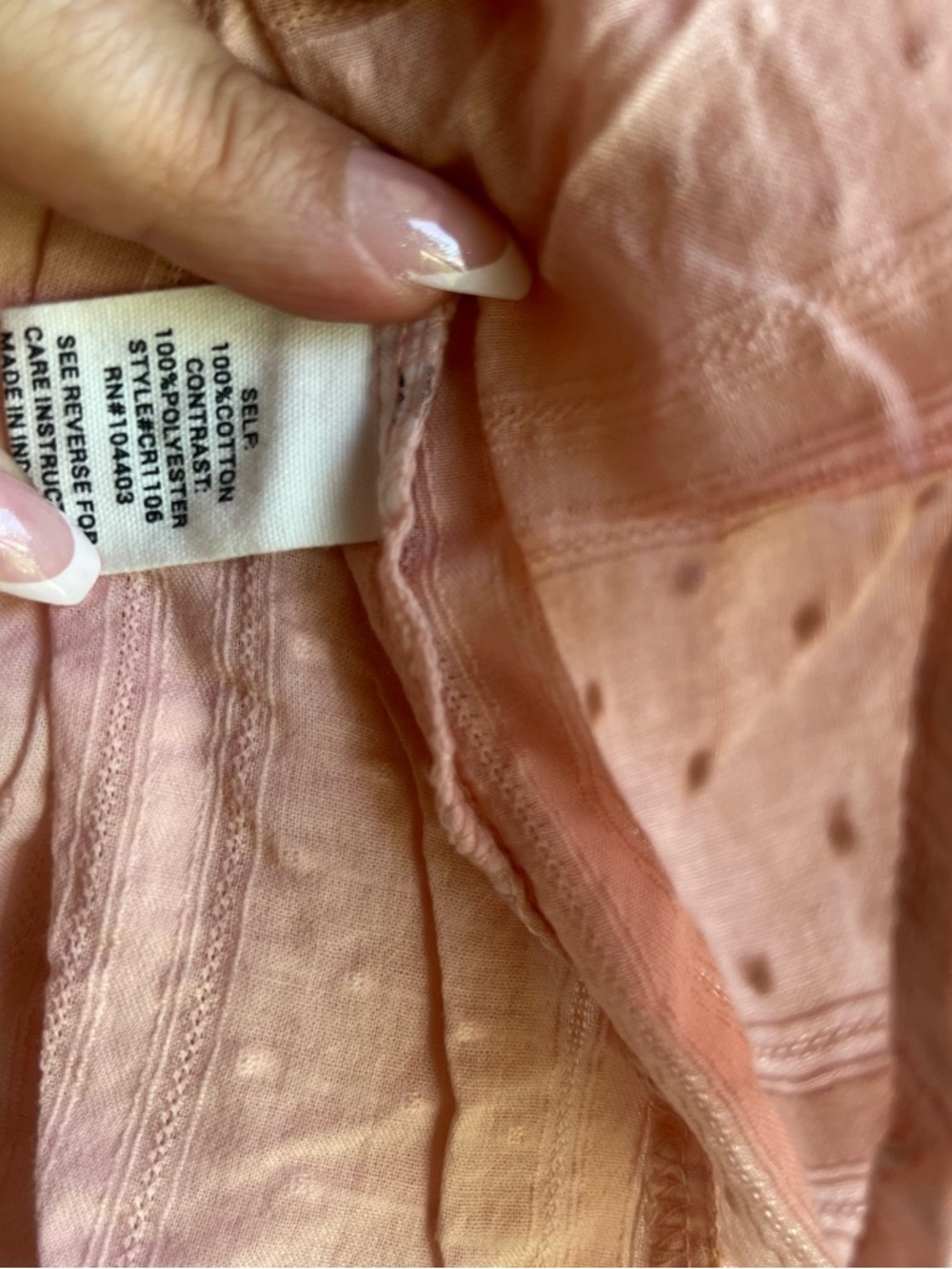 Anthropologie MINE Blush Pink Eyelet Button-Front Cami - Picture 6 of 11